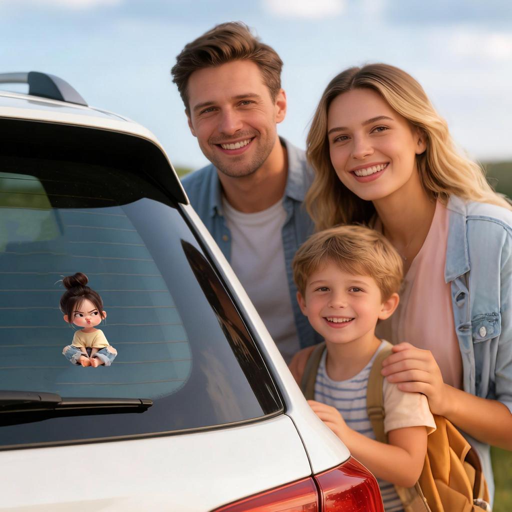 Car Body Sticker Cute Girl Pattern Flat Decoration Car Body Decal Decoration For Skateboard Vehicle Refrigerator Thermal Cup