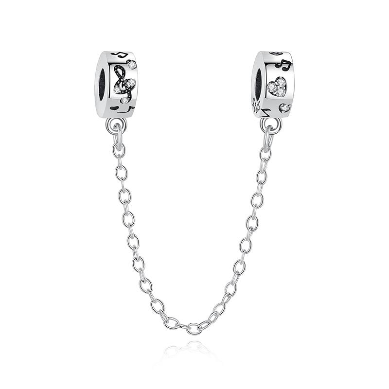 Original 925 Sterling copper Charm Bead Love Music Note Piano Pendant Charms Fit Brand Bracelets Necklaces Women Diy Zircon