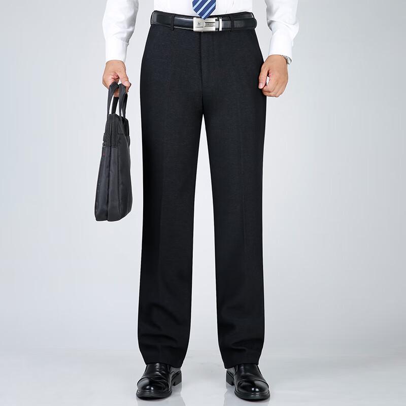 ROMON Men s Fleece-Lined Straight-Leg Wool Blend Dress Pants 42