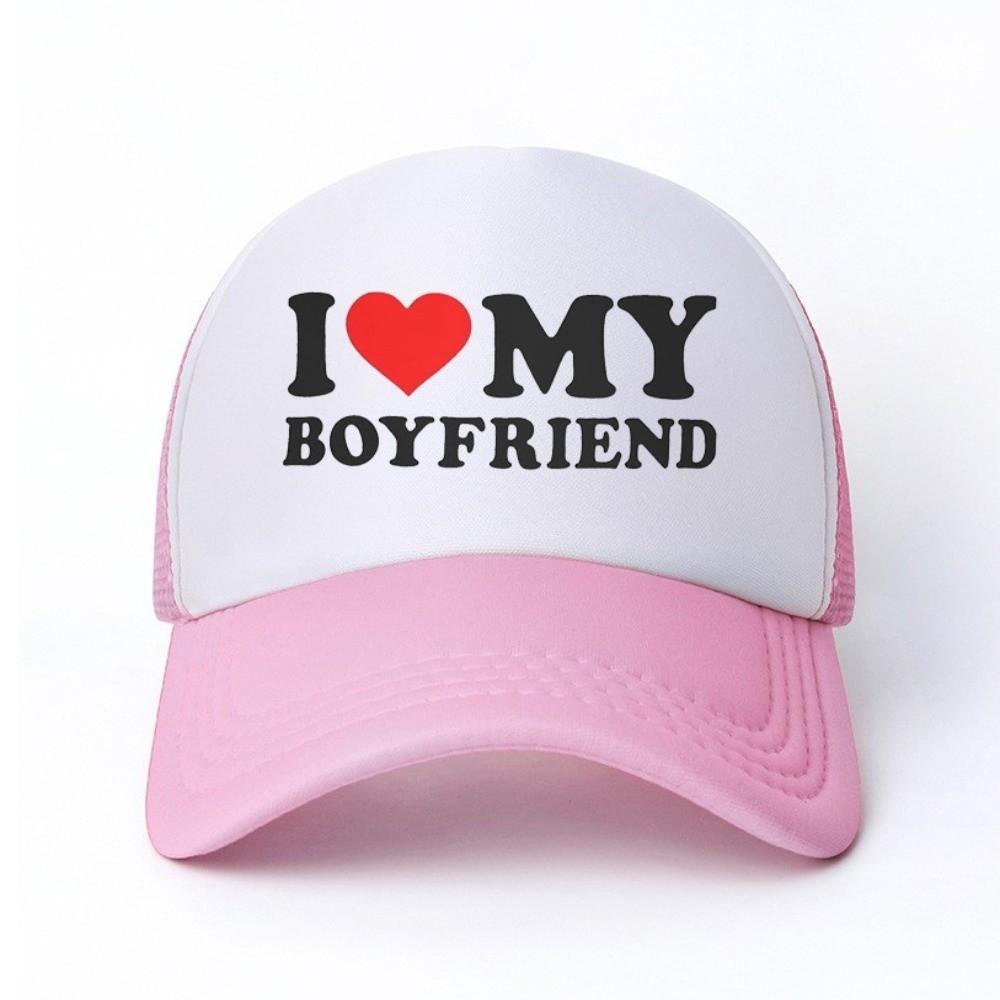 Letter Printing Mesh Baseball Cap Adjustable Breathable Boyfriend Girlfriend Couple Hats Hip-hop Snapback Cap