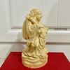 Wood Carved Buddha Statue Hotei Cypress Wooden High Quality Wood Money Luck Ornament Ornament, Carving, (Size 16cm)