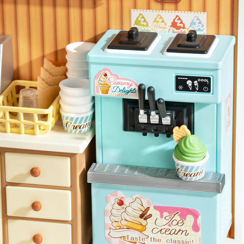 ROBOTIME Rolife 3D-Puzzle Super Creator Geschmackvolles Eis DIY Miniaturhaus (DW018B) | 1:24 Skala