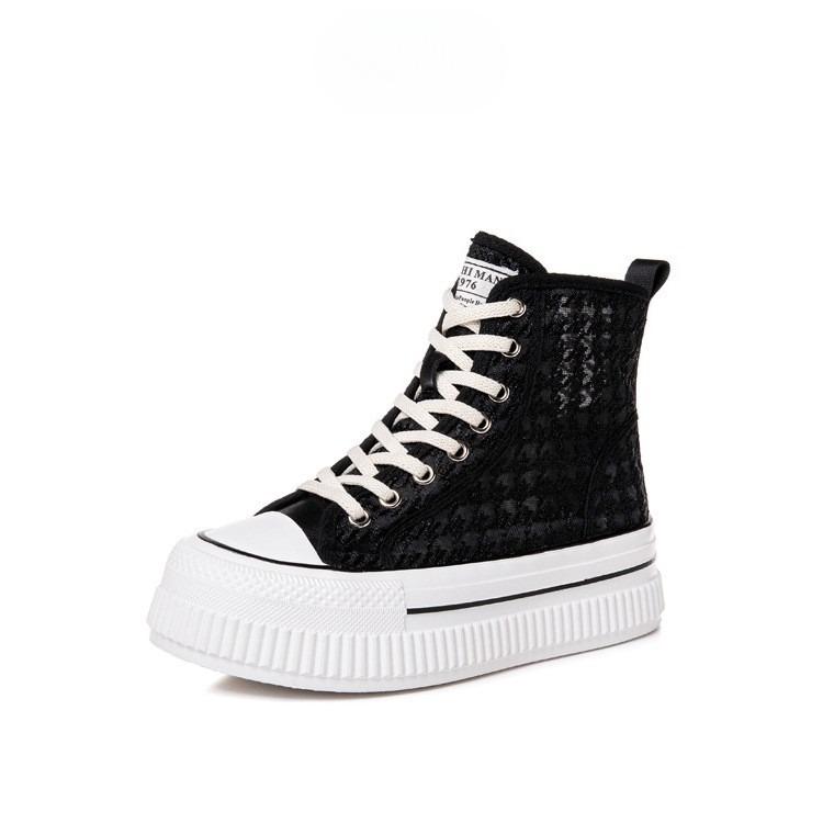 Fashion Summer Breathable Womens Platform Shoes Harajuku Chunky Heel Ladies Spring Shoe Thick Bottom Zipper Street Style Shoes for Women