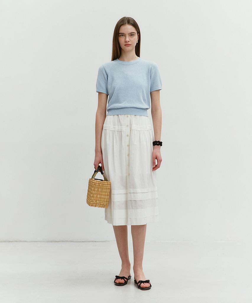 Deonseuteu Summer Cotton Crew Neck Knit Soft Blue_Udsw4B232B1