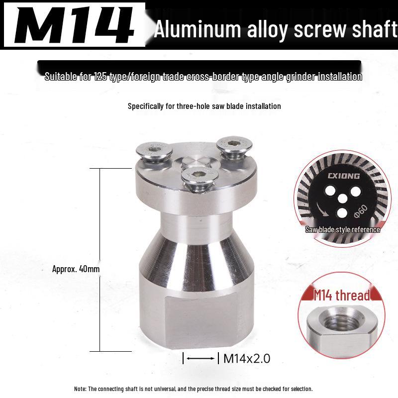 125mm Angle Grinder Shaft: 5mm Hole, Small Diamond Saw Blade, M14 Rod