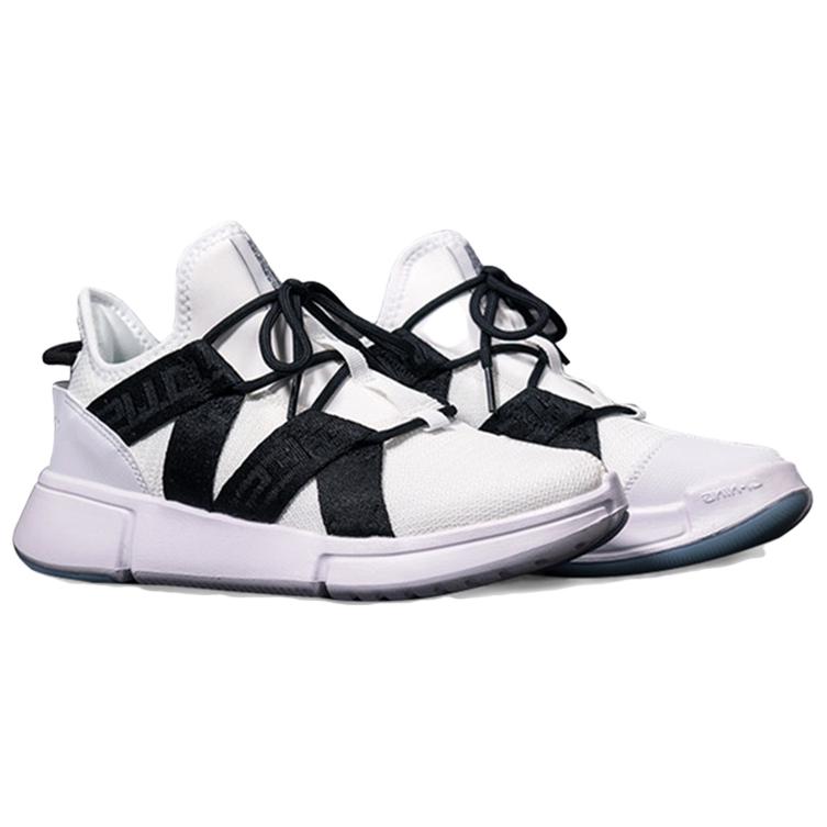 Li Ning Wu Dao One Piece Weave Shock Absorption Wear Resistant Breathable Support Lightweight Low Top Casual Shoes Men sneaker White Black AGBP047-1