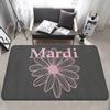 Designer Trendy Brands M-Mardi Fashion Logo Floor Mat Cheaper Anti-slip Modern Living Room Balcony Printed Bedside Mats