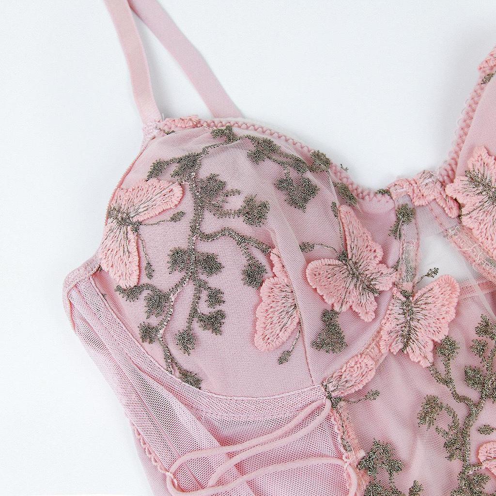 Butterfly Embroidered Backless Camisole Vest for Women