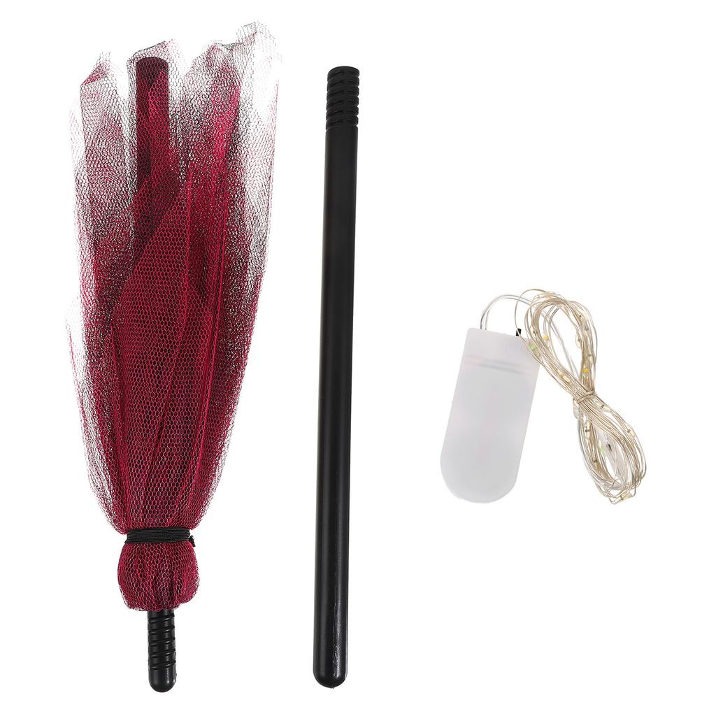 1 Set 1 Set Halloween Witch Handmade Cosplay Prop For Kids Party Decoration Besom Ornament Halloween Broom Decor Party Broom