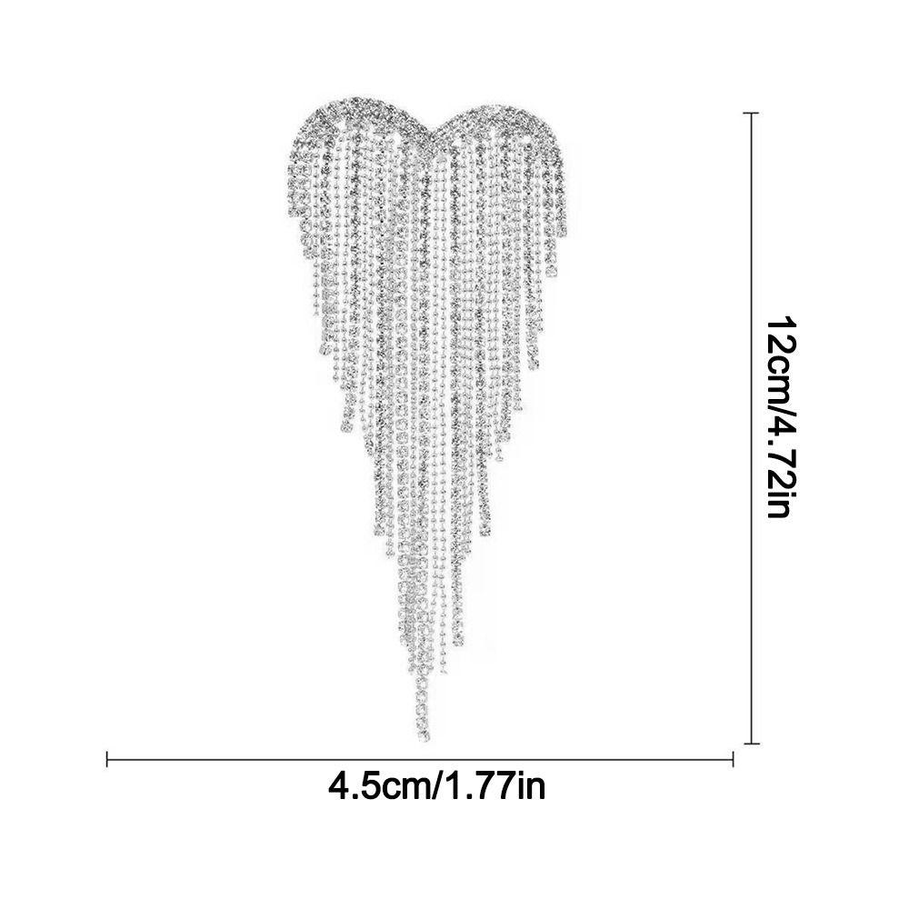 Rhinestone Tassel Brooch Heart Studded Diamond Brooch New Lapel Brooch