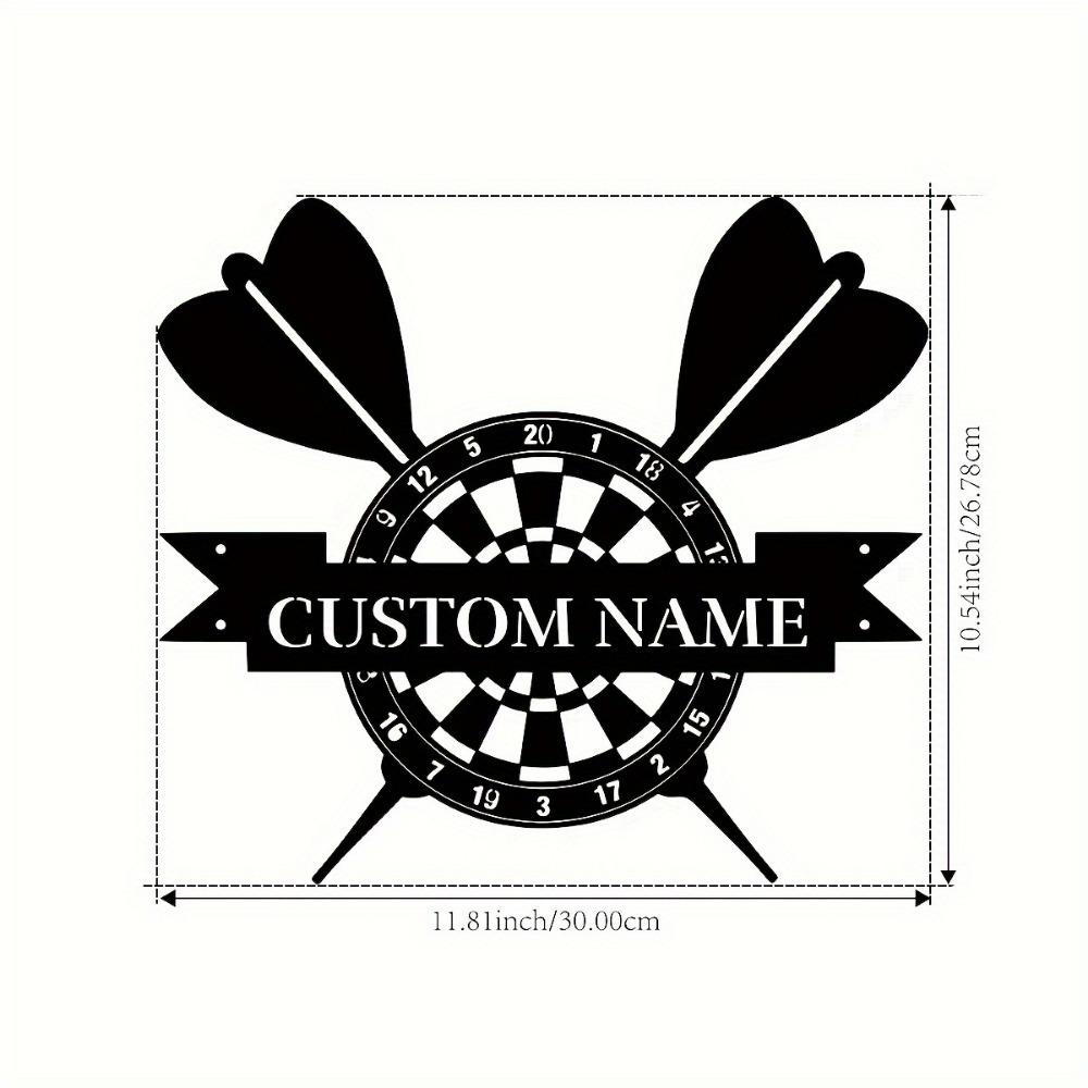 

Personalized Dartboard Wall Art Metal Sign Family Name Rustic Home Decor Couple Gift Game Room Sculpture TYDZ003927