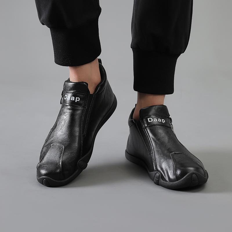 Shoes for Man Loafers Soft Soled Zipper Comfortable Casual Driving Shoes Breathable Leather Fashion Flat Shoes Zapatos De Charol