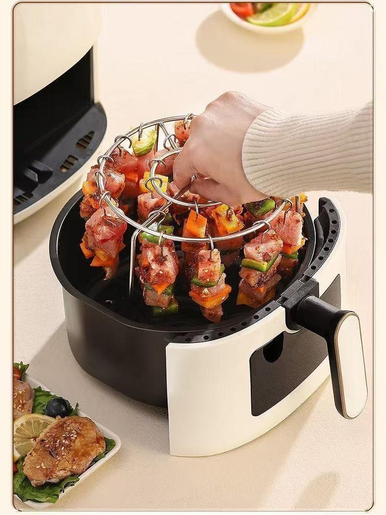 Air Fryer Specialized Barbecue Rack, Round Multi-Prong Detachable Hanging Skewer Holder, Oven Barbecue Rack, (12/24/36 Skewers)