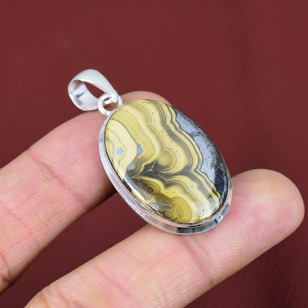 Schalenblende pendant natural gemstone pendant 925 sterling silver pendant handmade jewelry designer pendant gifts for him brand new pendant