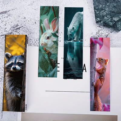 30 Stück Ölgemälde Tierische Szene Lesezeichen Kreatives Papier Kreatives Skateboard Laptop Gepäck Graffiti Werbe Lustige Lesezeichen