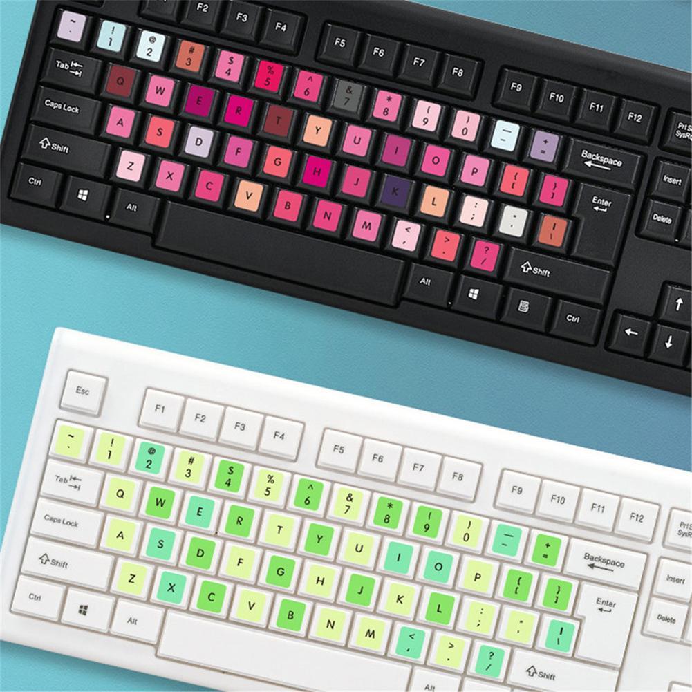 Laptop English Keyboard Stickers Macaron Color Key Stickers Desktop Computer Stickers Frosted Repair Film