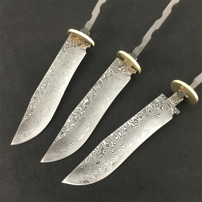 Damaststahl Einsetztyp DIY Halbfertige Feststehende Klingenrohlinge Obstmesser Rohlinge Küchenmesser Rohlinge Haushaltszubehör Handgefertigt