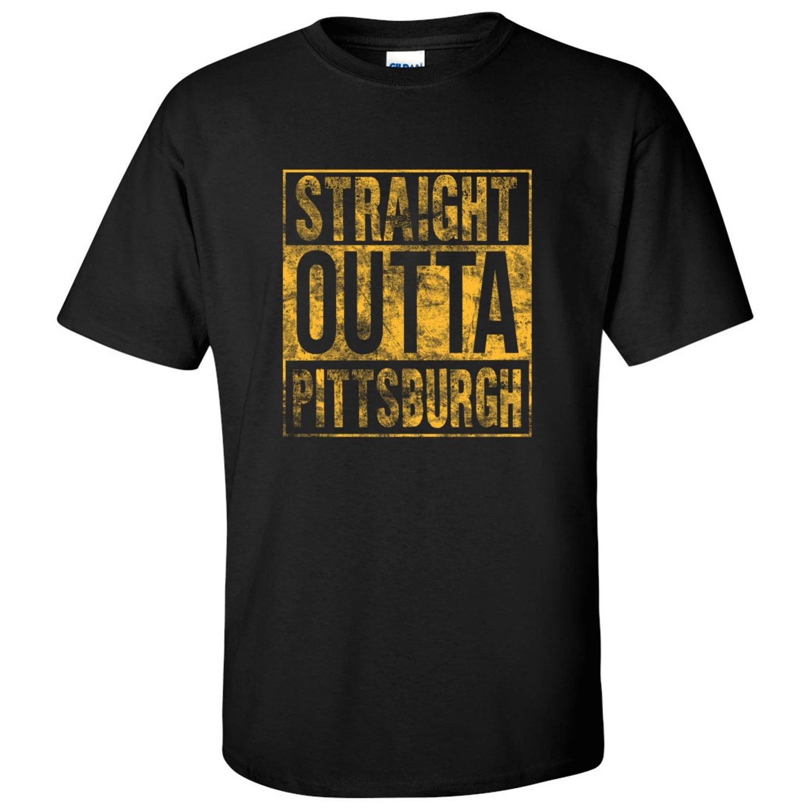 Straight Outta Pittsburgh - Hometown Sports Team Fan Pride T-Shirt - Black 2XL