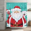 Tuniu Festive Santa Claus Bathroom Shower Curtain Funny Christmas Holiday Decor Cute Reindeer Design Waterproof Fabric Holiday H