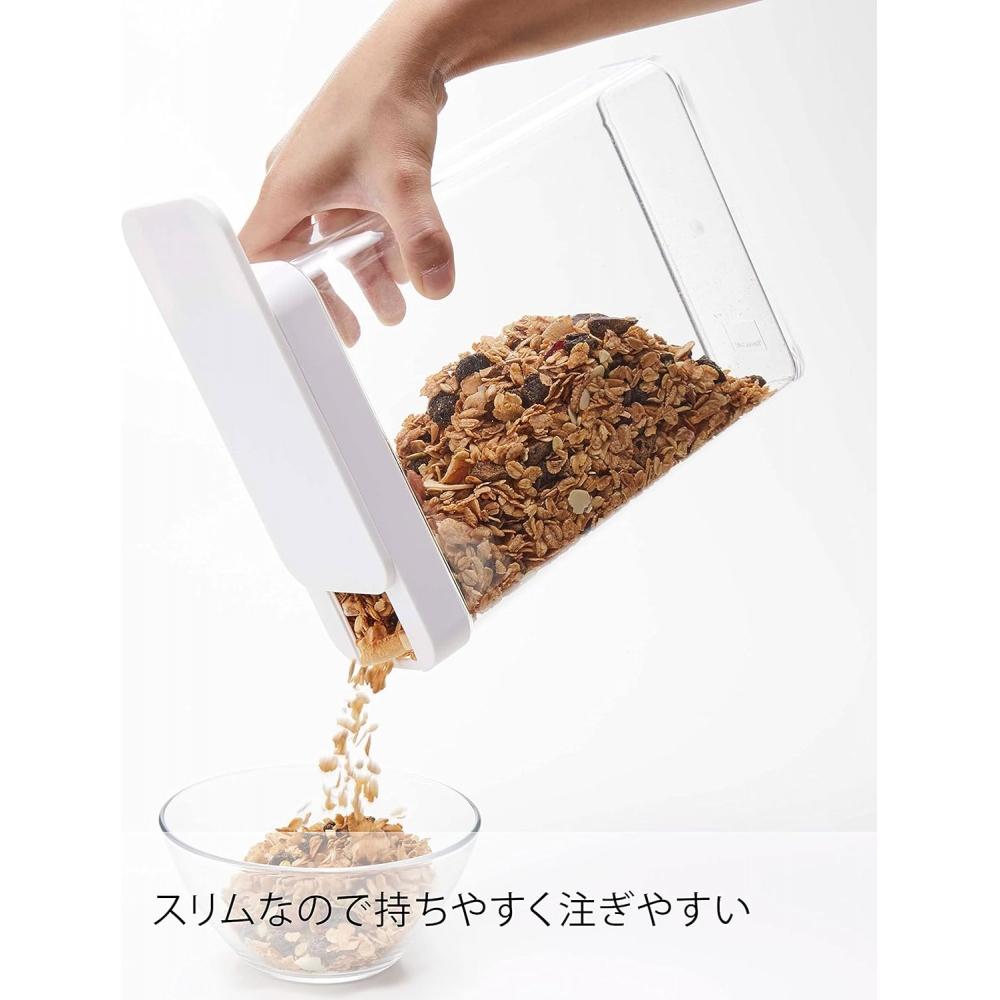 Yamazaki Trockenfutter-Vorratsbehälter Weiß Ca.. B18,7xT8,5xH24,5cm Turmrutsche Typ Offen