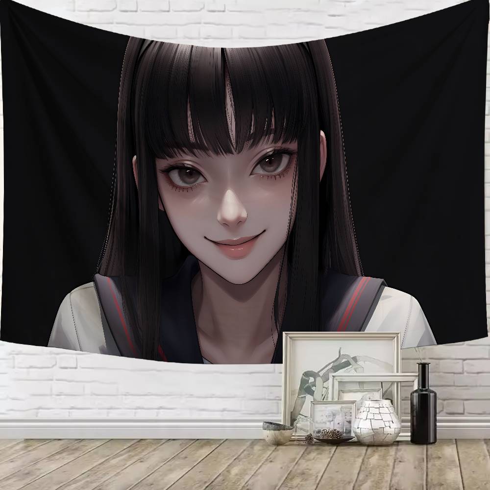 Horror Pretty Girl Anime Tomie Kawakami Tapestry Living Room Bedroom Gamer Room Decoration Large Luxury Tapestry