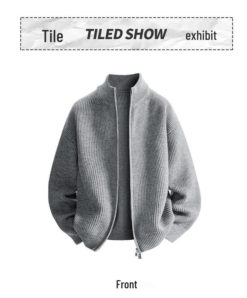 2025 Autumn/Winter Men's Thick Round Neck Knit Pullover