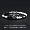 Stainless Steel Double-Sided Cross & Tiger Eye Beaded Bracelet for Men, Adjustable European & American Style