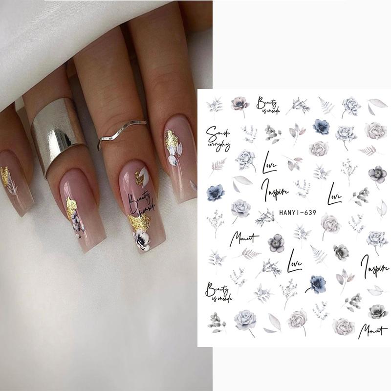 Zurück Kleber Aufkleber 3D Nagel Aufkleber Schwarz Weiß Geometrische Zeichnungen Designs Nagel Aufkleber Dekoration Für Nail Art Schönheit