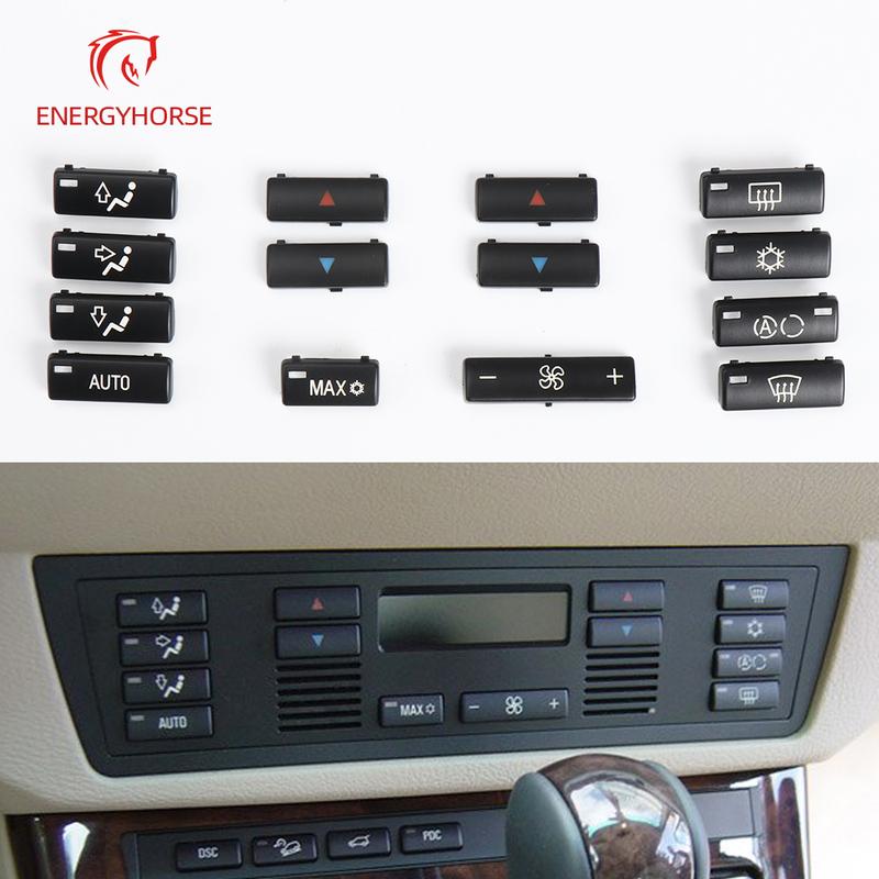 Car A/C Heater Climate Temperature Control Push Button Air Condition Key Cap Climate Control Cover For BMW 5 Series E39 X5 E53