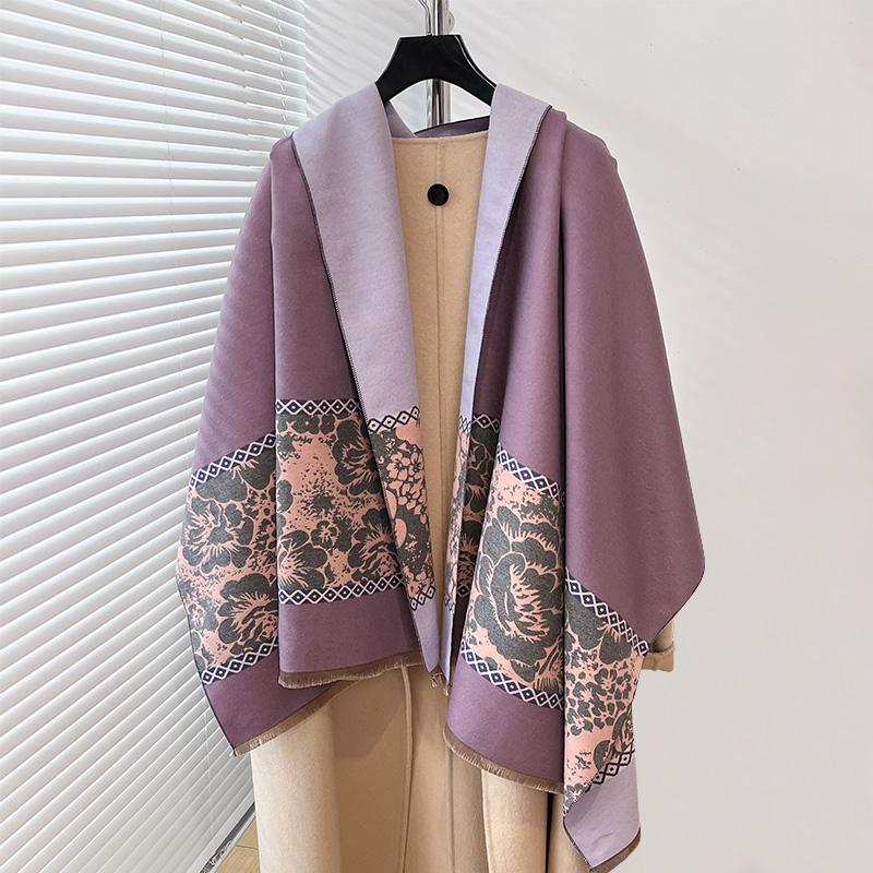 Winter Two-Sided Ethnic Style Cashmere Jacquard Scarves High Quality Women Thicken Wrap Shawl Ladies Wool Pashmina Scarf