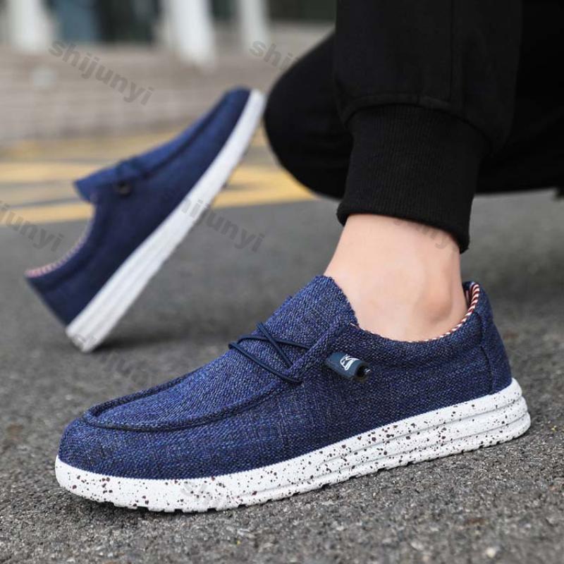 Men Canvas Sneakers Flats Lace Up Leisure Loafers Man Fashion Comfort Rubber Sole Non Slip Sneakers Plus Size 48 Zapatos Hombre