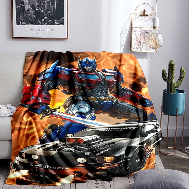 Trans-formers Throws Blanket Flannel Blankets Plush for Couch Bed Gifts for Men Women Travel picnic blanket Christmas fan gifts