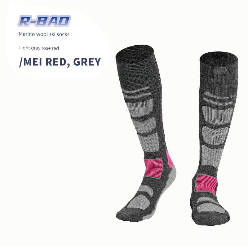 Autumn and Winter Outdoor Sports Merino Wool Hiking and Mountaineering Terry Socks Long Ski Socks