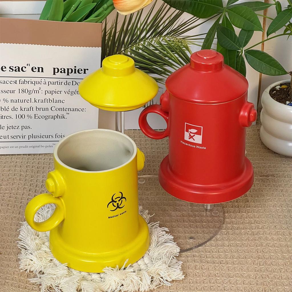 Single product -- creative personalized ceramic cup industrial wind fire hydrant modeling water cup mug household large capacity practical