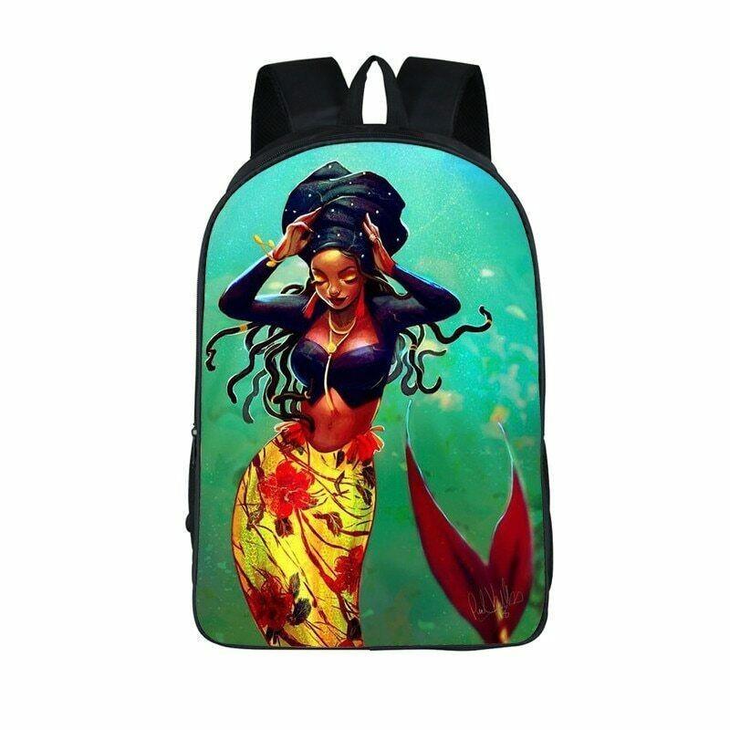 Afro-Afrikanische Schönheit Schwarze Prinzessin Wasserdichter Schulrucksack Mit Verstellbaren Schultergurten