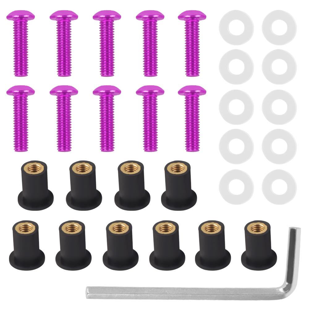 10Pcs M5X15mm Windshield Windscreen Bolts Fairing Screw Nut Fastener For Suzuki GSXR GSX-R600 750 1000 HONDA BMW KAWASAKI SUZUKI