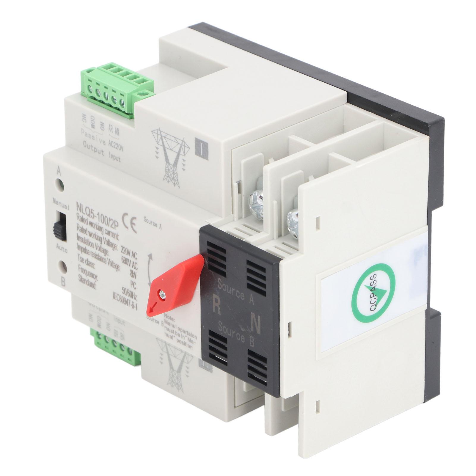 

Двоживильне Автоматичне Перемикання 2P Міні АВР Автоматичний Перемикач AC220V 100A