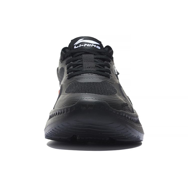 LiNing Fabric Shock Absorbing Non-Slip Wear-Resistant Breathable Low-Top Casual Shoes Men Shoes Black AGLS175-2