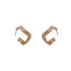 Geometric Irregular Stud Earrings, Niche Simple Cold Wind Earrings, Quadrilateral Open Earrings