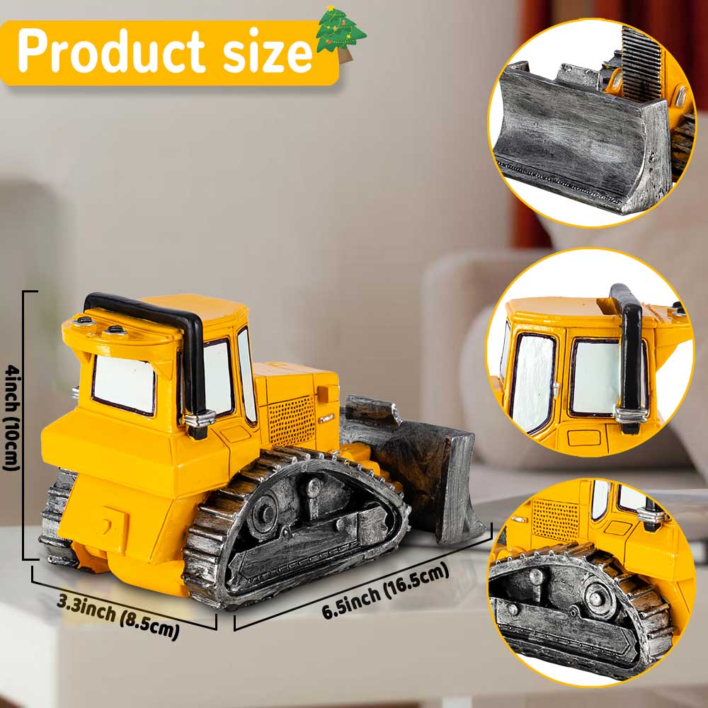 

Kids Toy Bulldozer Simulation Engineering Vehicle Decor Saving Box Gift Collectible Figurines Home Office Desk Decorations