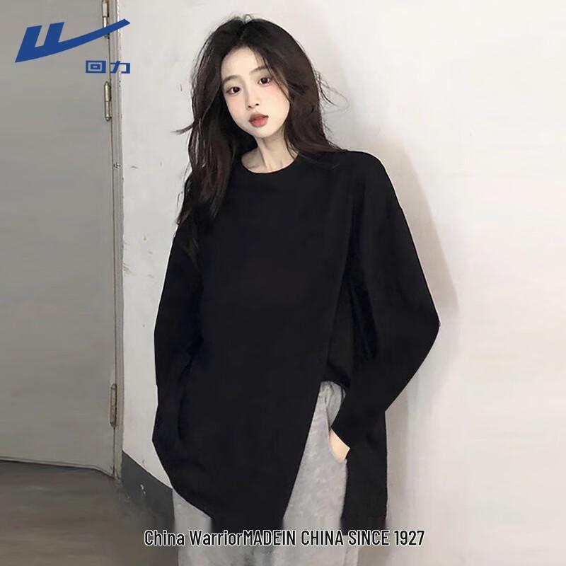

Huili Women s Loose Fit Split Hem Long-Sleeve T-Shirt S