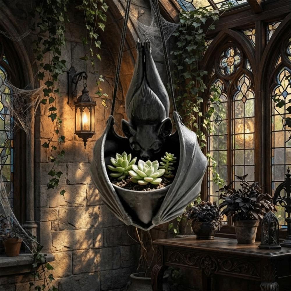 Creative Bat Shaped Flower Pot Plastic Bat Wing Flowerpot Garden Decorations