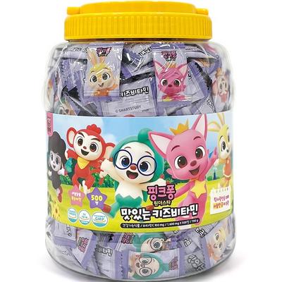 Pinkfong Delicious Kids Vitamin Flavor Peach, 500 δισκία, 1 τεμάχιο, Κορεάτικη βασική τροφή για την υγεία