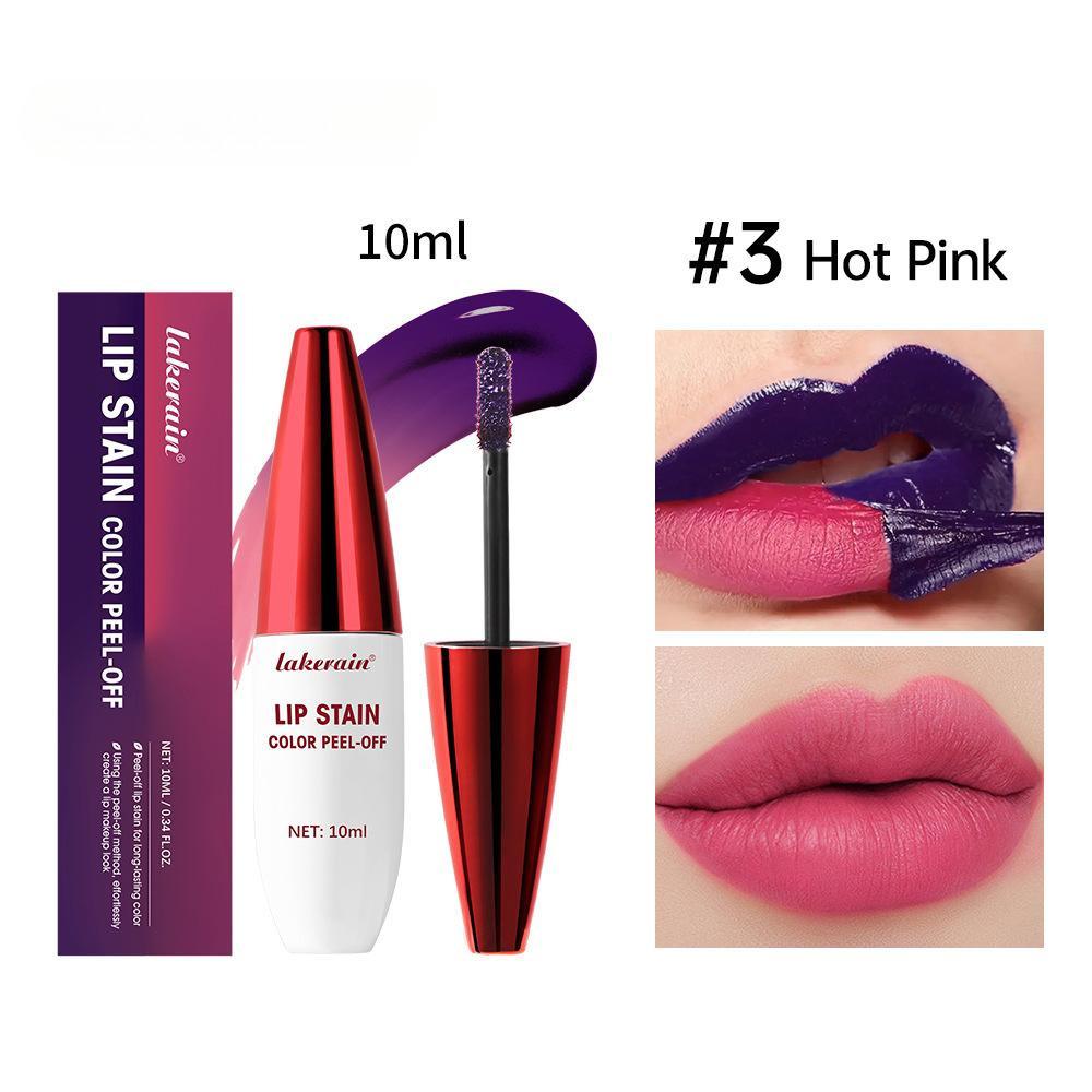 Mattes Peel-Off-Lippenglanz-Rosa-Lipgloss-Umriss-Kontur-Tattoo-Lippenstift, wasserfest, übertragungsbeständig, zum Abreißen, natürliche Lippentönung
