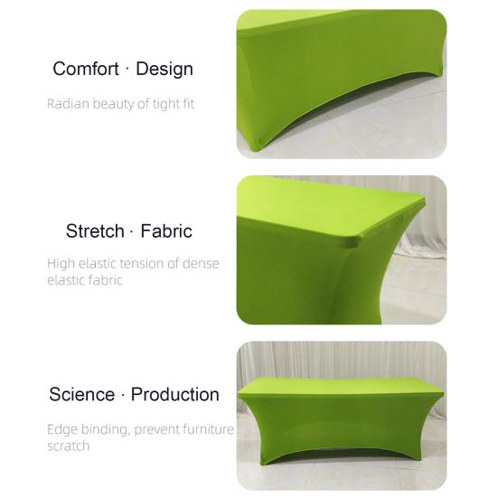 Table Cover Solid Color Stretchable Polyester Banquet Events Desk Cloth for Wedding