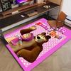 Custom Masha and the Bear Mat Personalized Name, Polyester Washable Indoor Entryway Rug, Gift for Christmas, Easter, Thanksgiving Day