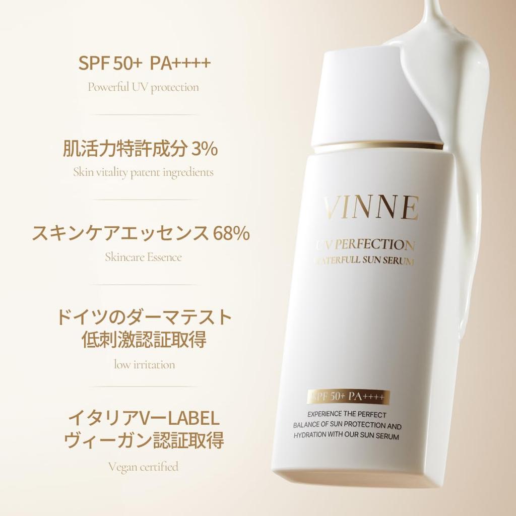 VINNE UV Perfection Waterful Sun Serum UV Essence Sunscreen Glowing Skin Dewy Skin Moisturizing Hydration [VINNE Official] SPF50+ PA++++ /