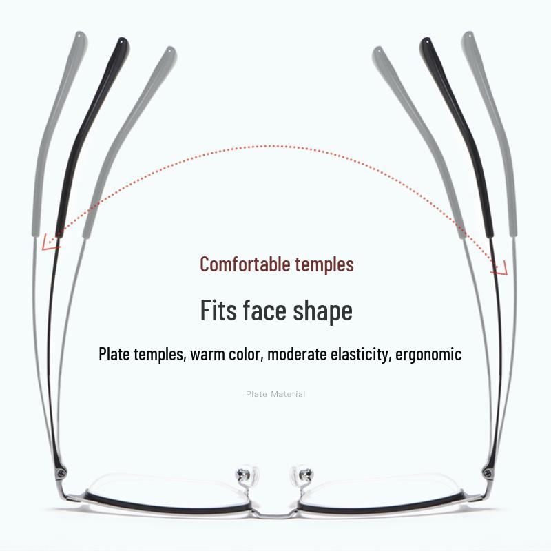 Ultra-Light Men's Half-Frame Alloy Myopia Glasses - Retro Metal Design