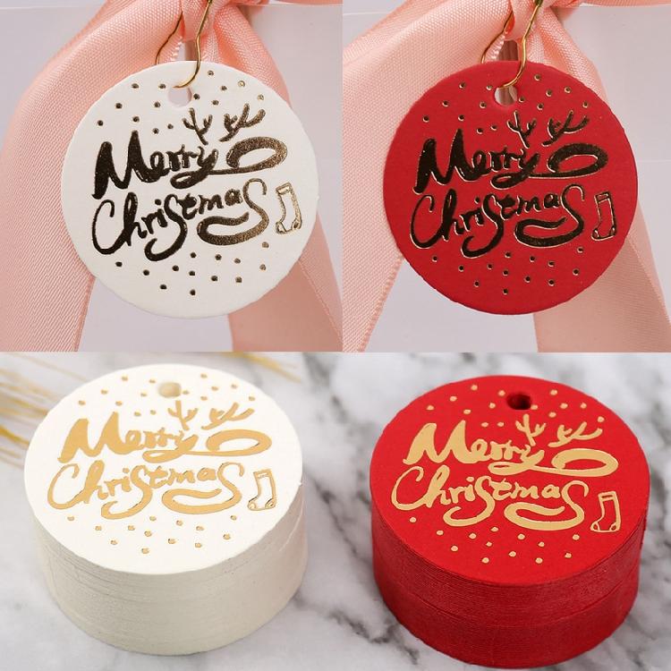 100Pieces Christmas Tag Hot Stamping Gift Tags with Smooth Surface for Xmas Gift