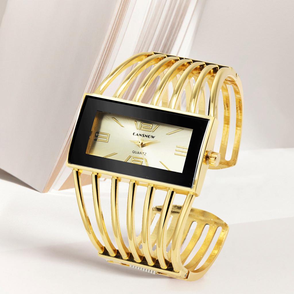 Luksusowa moda Unikalna konstrukcja Kwadratowa tarcza Damska bransoleta ze stopu Zegarek kwarcowy